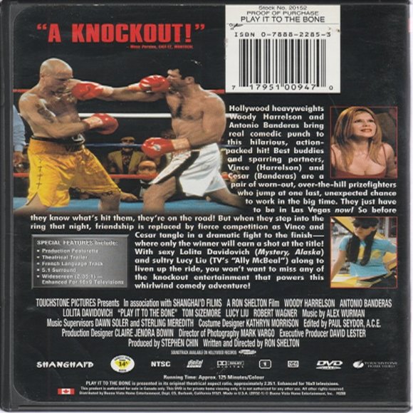 Play It To The Bone - 1999 Sports Comedy DVD - Picture 2 of 2